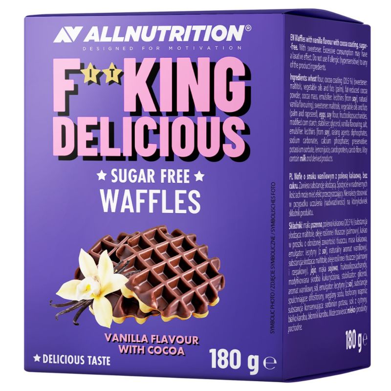 Allnutrition Fitking Delicious Waffles 180 g Vanilla Flavour With Cocoa