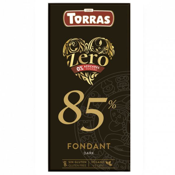 Torras Zero Schokolade Fondant Dark 85% 100g