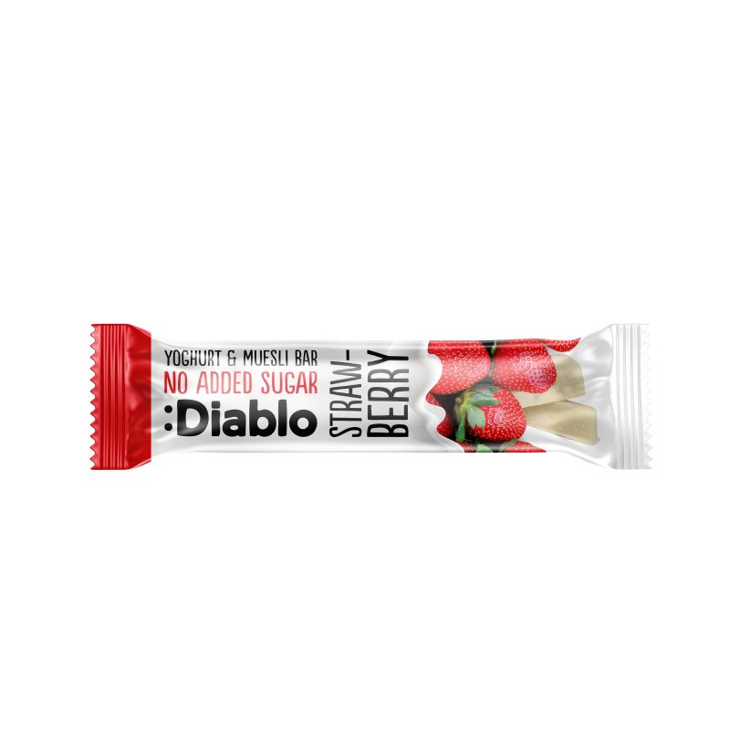 Diablo No Added Sugar Yoghurt&Muesli Bar Strawberry 30g