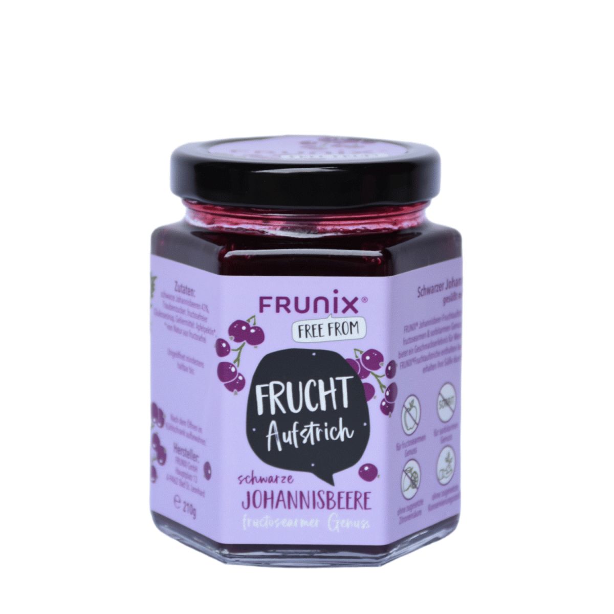 Frunix Fruchtaufstrich schwarze Johannisbeere 210g