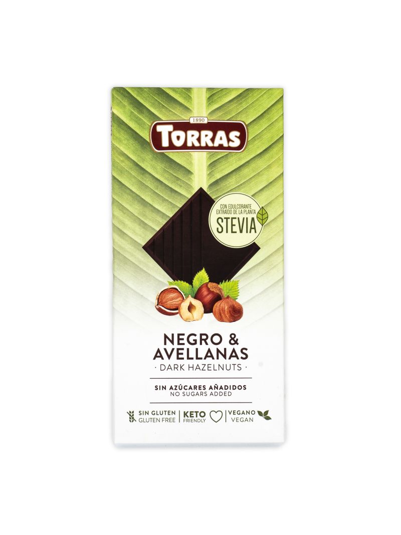 Torras Dark Hazelnuts Chocolate with Stevia 125g