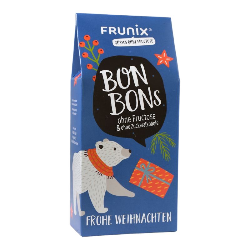 Frunix Bonbons "Frohe Weihnachten" Saurer Apfel und Johannisbeere-Cranberry Mix 90g