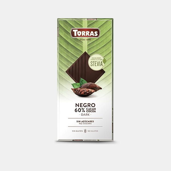 Torras 60% Cocoa Dark Chocolate with Stevia 100g