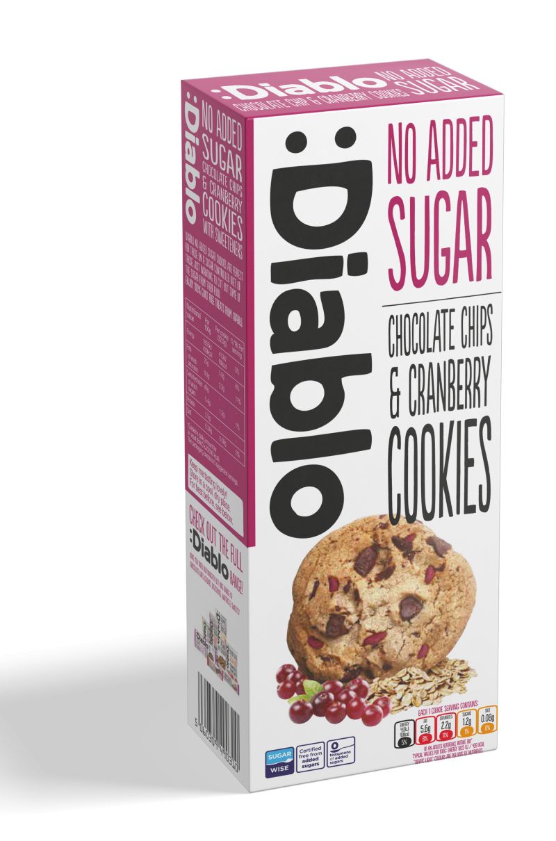 Diablo No Added Sugar Chocolate Chips&Cranberry Cookies 135g