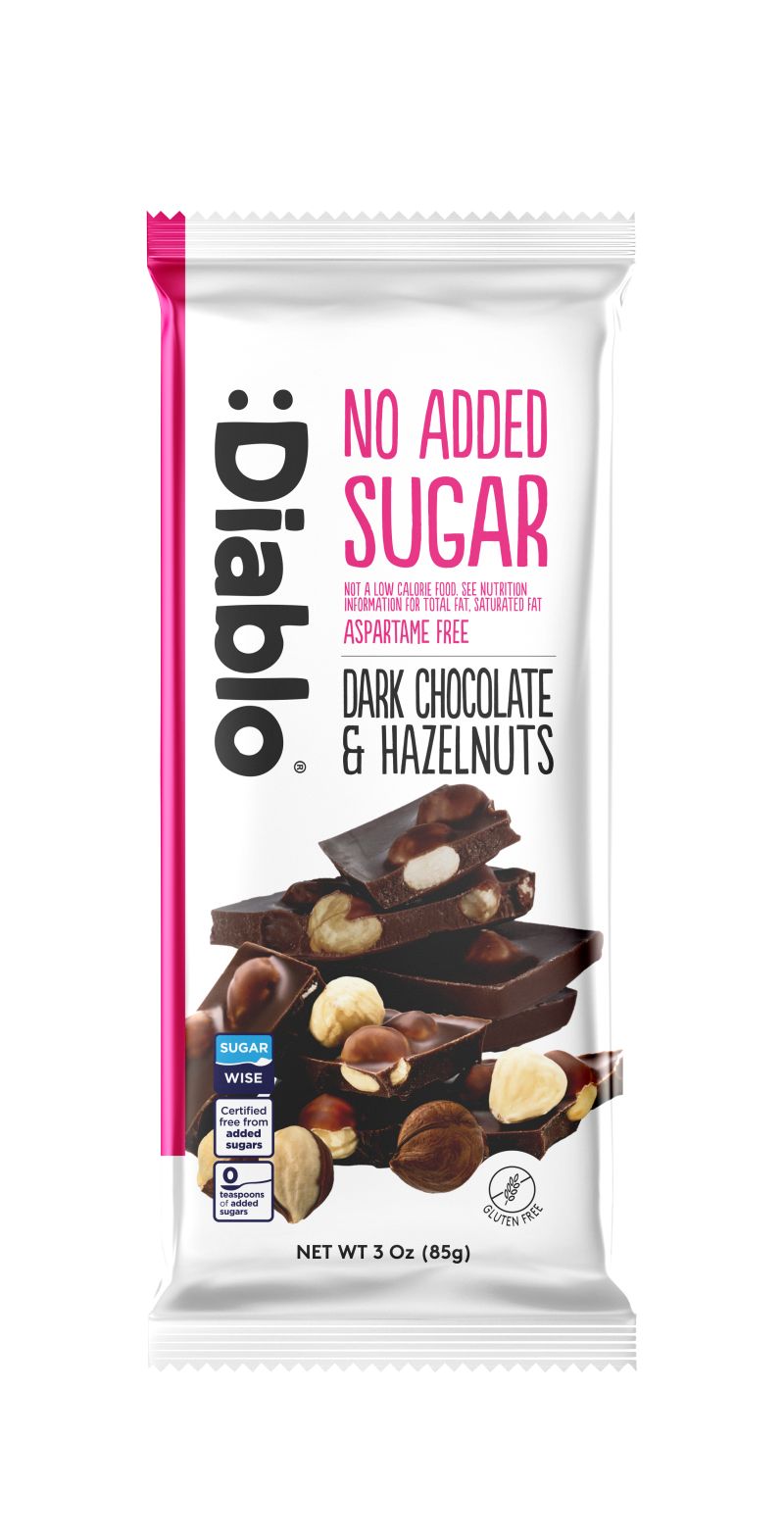 Diablo No Added Sugar Dark Chocolate with Hazelnuts 85g