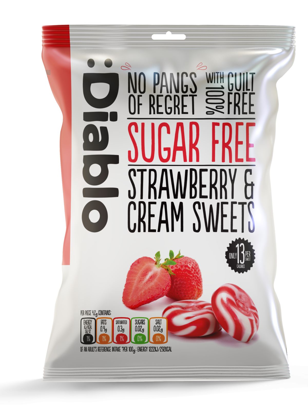 Diablo Sugar Free Strawberry&Cream Sweets 75g