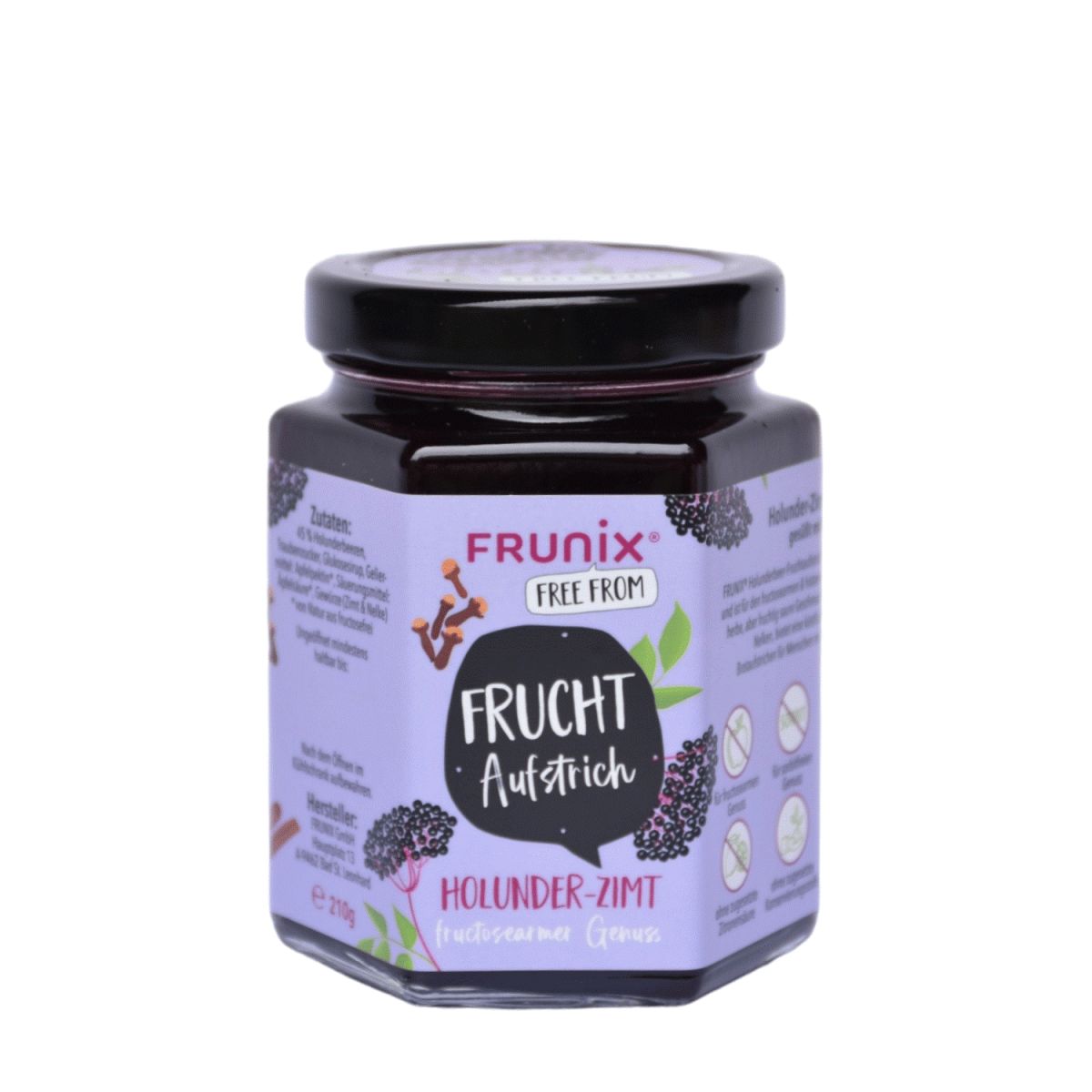 Frunix Fruchtaufstrich Holunder-Zimt 210g