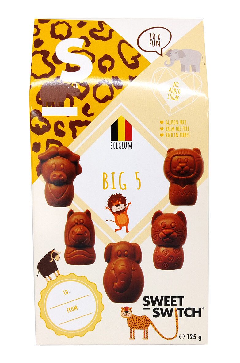 Sweet Switch Big 5 Chocolate Animals 125g