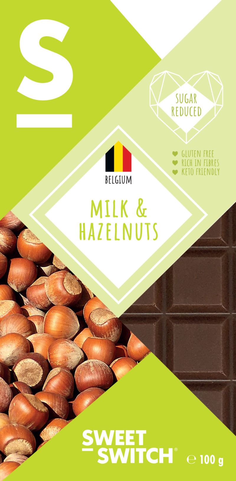 Sweet Switch Milk&Hazelnuts Chocolate 100g