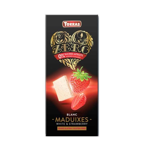 Torras Zero White&Strawberries Chocolate 125g