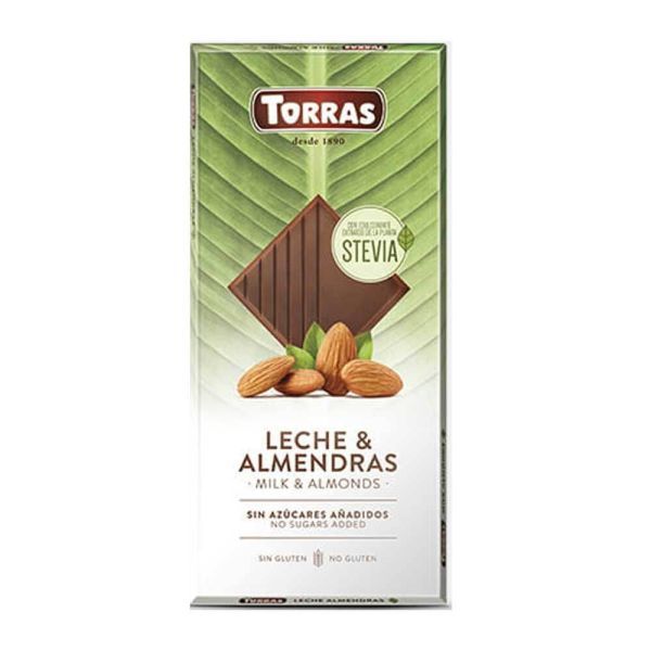 Torras Milk&Almonds Chocolate with Stevia 125g