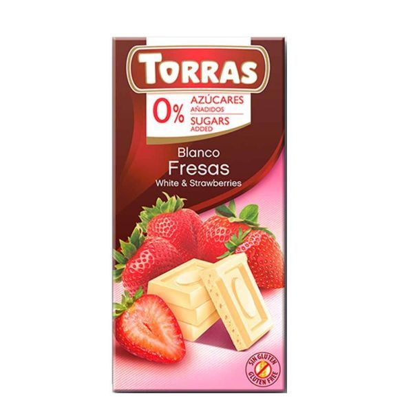 Torras White&Strawberries Chocolate 75g