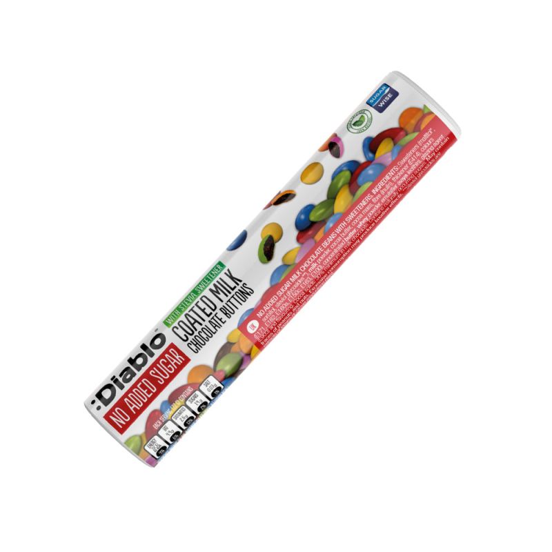 Diablo No Added Sugar Coated Milk Chocolate Buttons with Stevia 22g