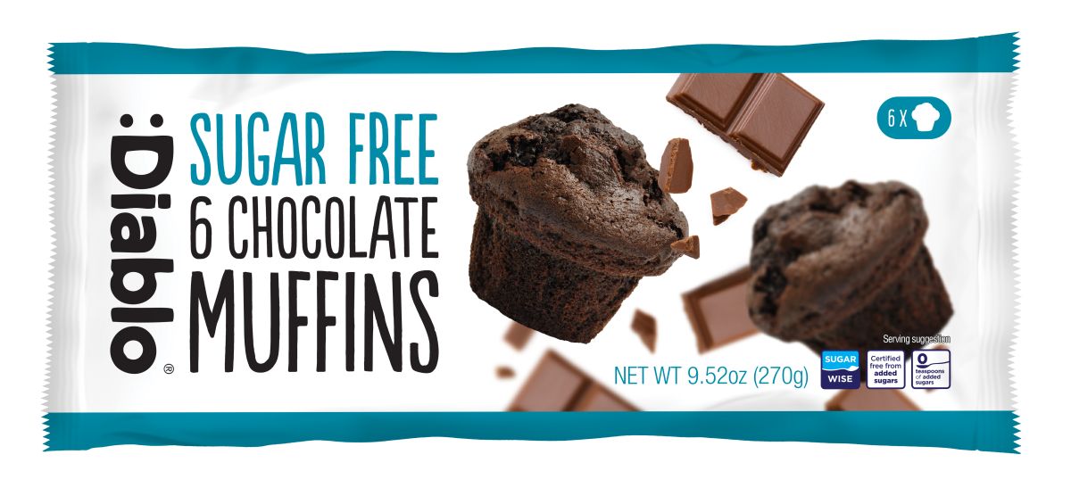 Diablo Sugar Free 6 Chocolate Muffins 270g