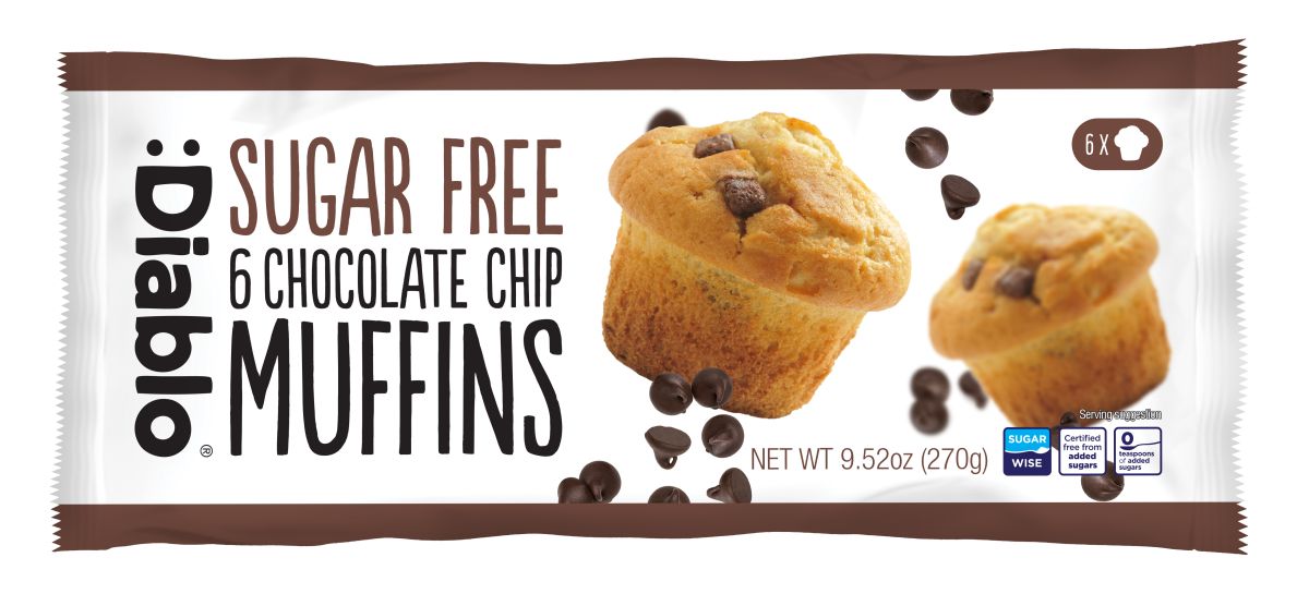 Diablo Sugar Free 6 Chocolate Chip Muffins 270g