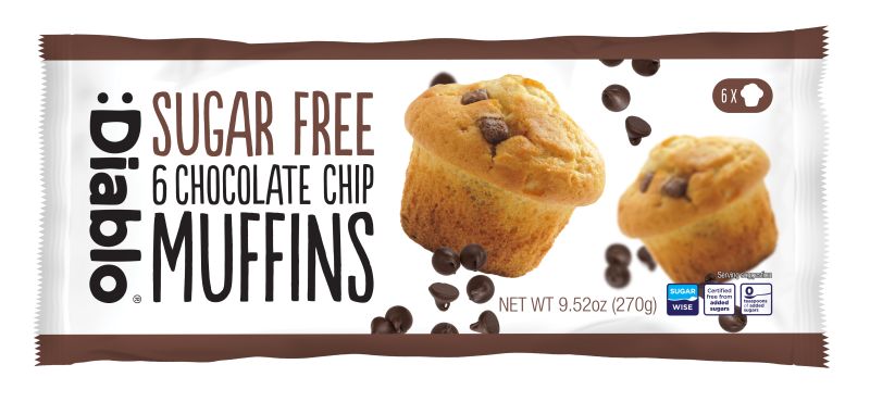 Diablo Sugar Free 6 Chocolate Chip Muffins 270g