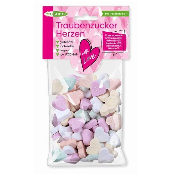 Frusano Traubenzucker Herzen 86g