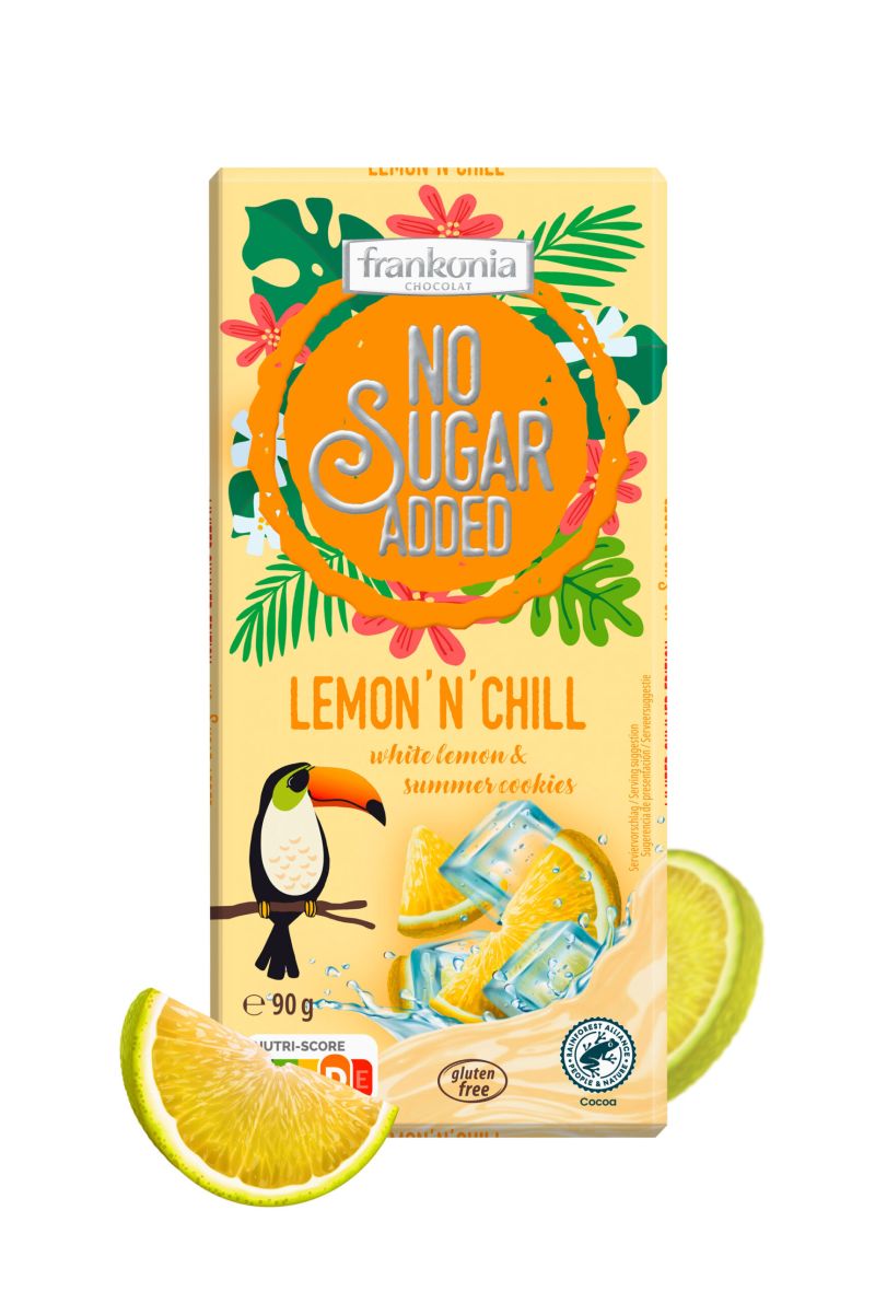 Frankonia No Sugar Added Lemon ´ n´ Chill White Lemon & Summercookies Chocolate 90g