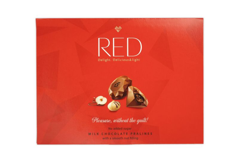 RED Milk Chocolate Pralines with Nut Filling 132g