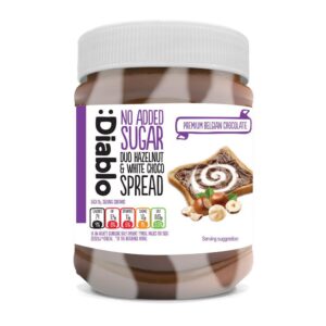 NO ADDED SUGAR DUO HAZELNUT & WHITE CHOCO SPREAD